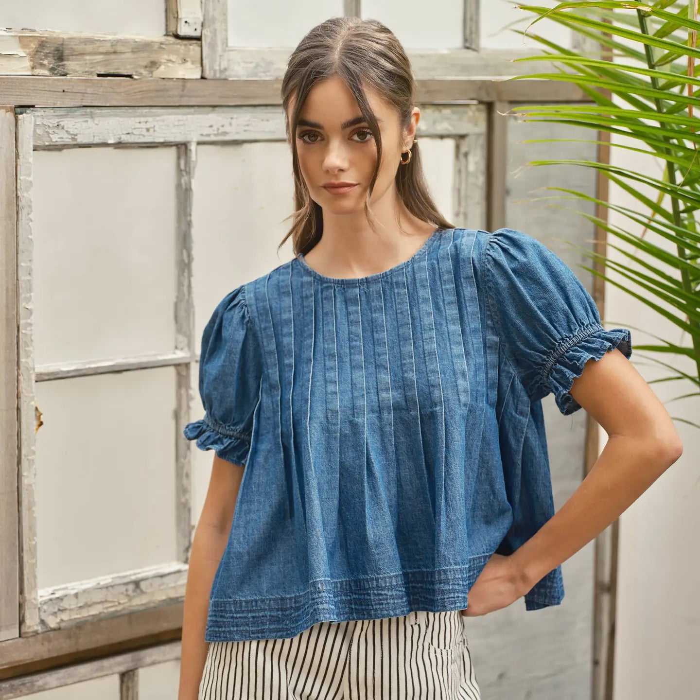Amore Pleated Top