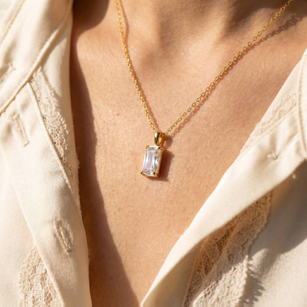 Baguette Pendant Necklace
