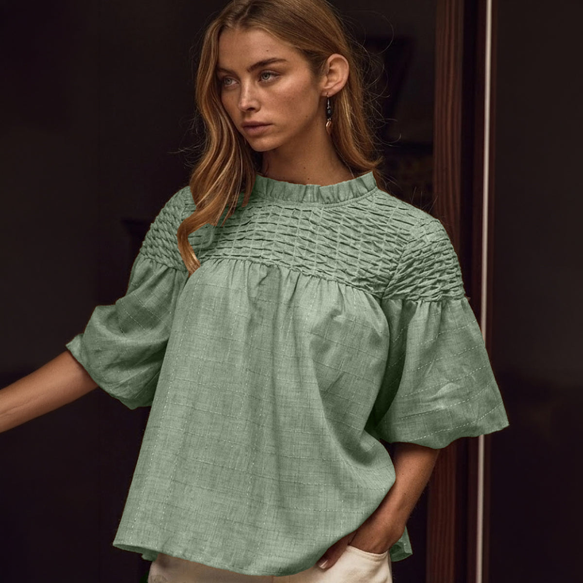 Brynn Pleated Blouse
