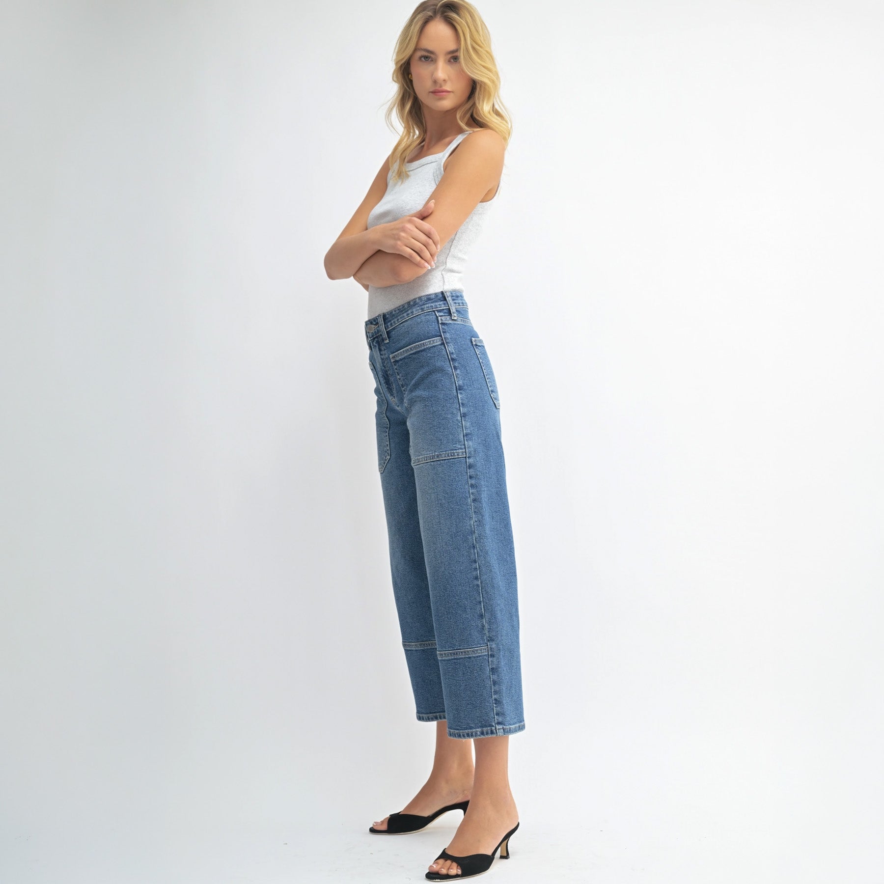 Rowan HR Crop Wide Leg Denim