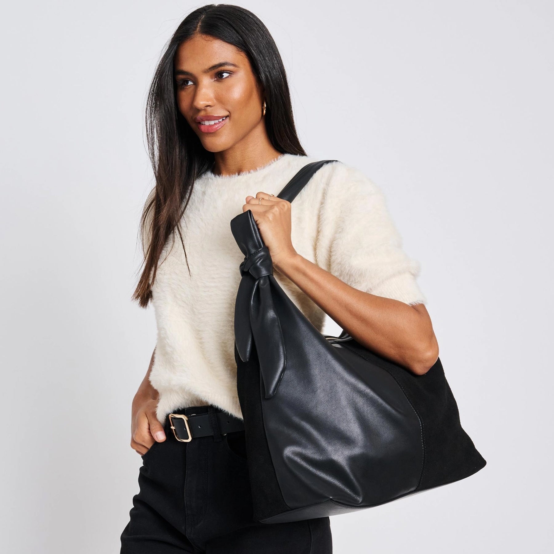 Hazel Suede Knot Bag
