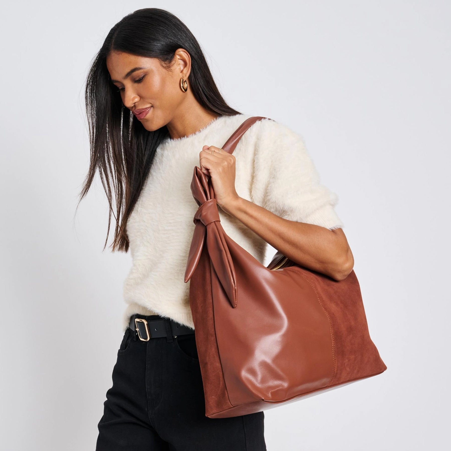 Hazel Suede Knot Bag
