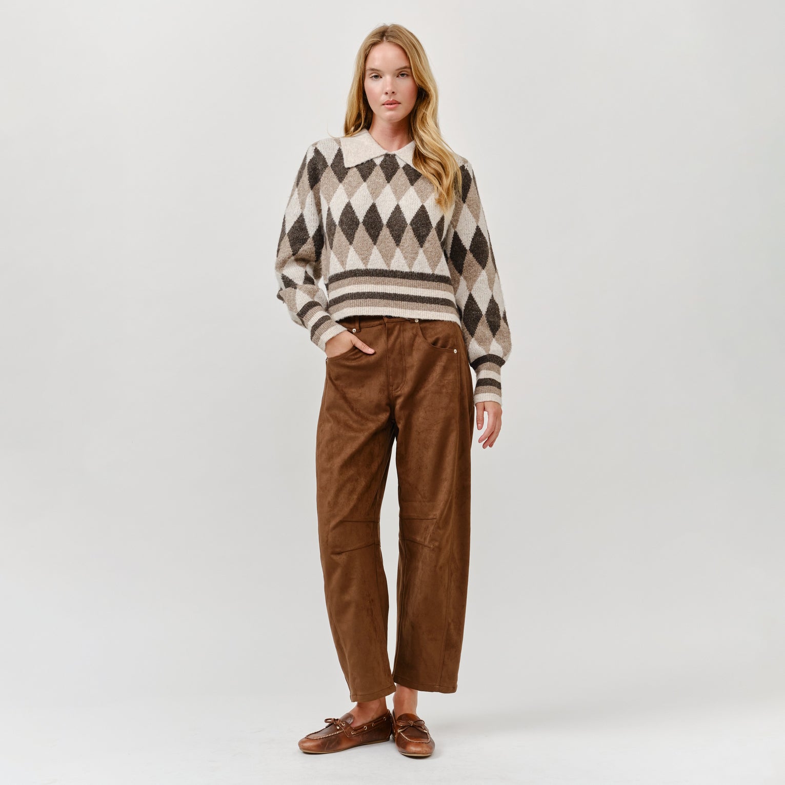 Rae Suede Barrel Pants