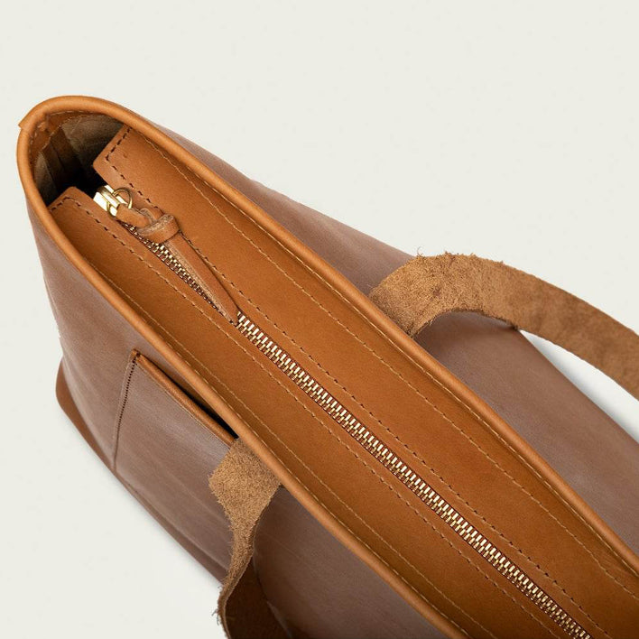 Oversized Leather Zipper Tote
