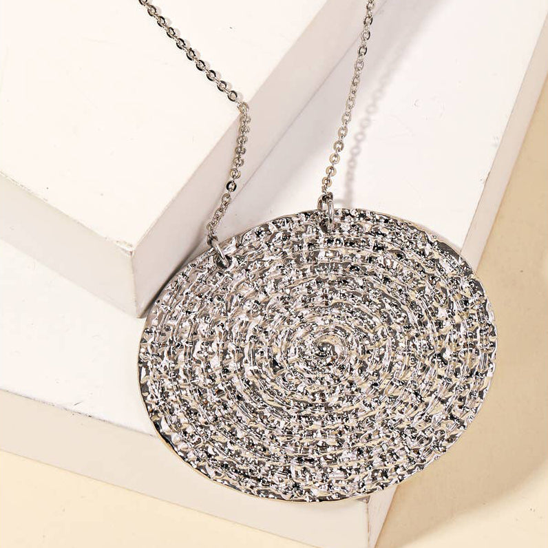 Textured Pendant Necklace