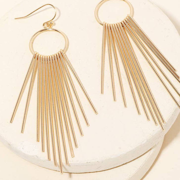 Thin Bar Fringe Earrings