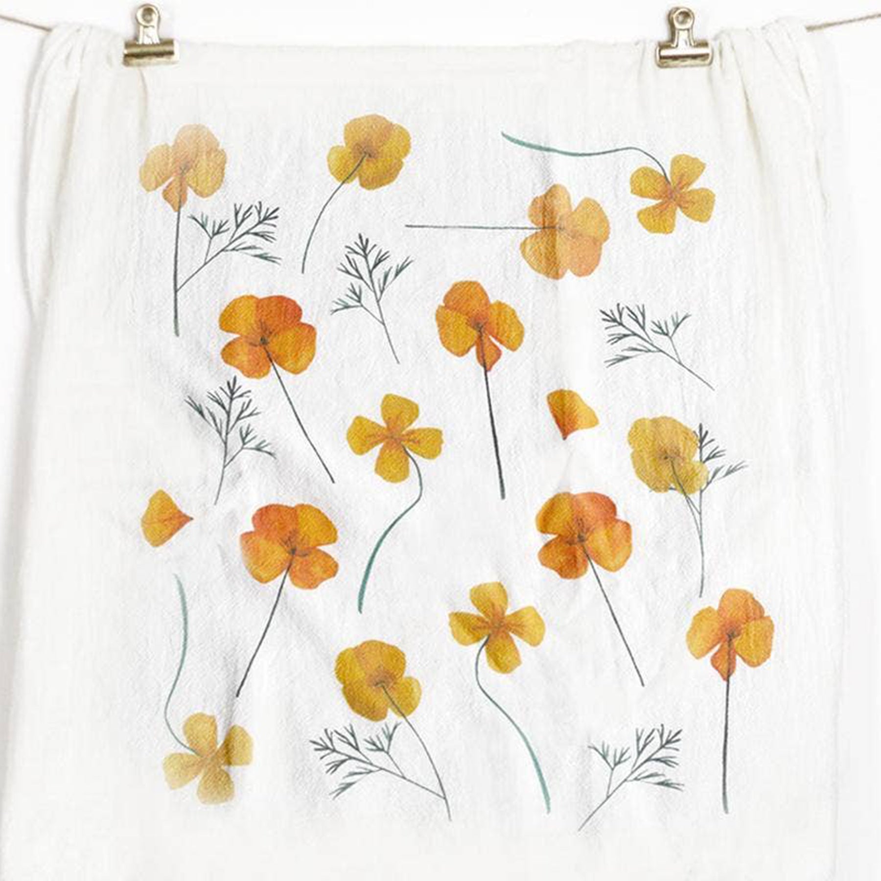 California Poppies Tea Towel