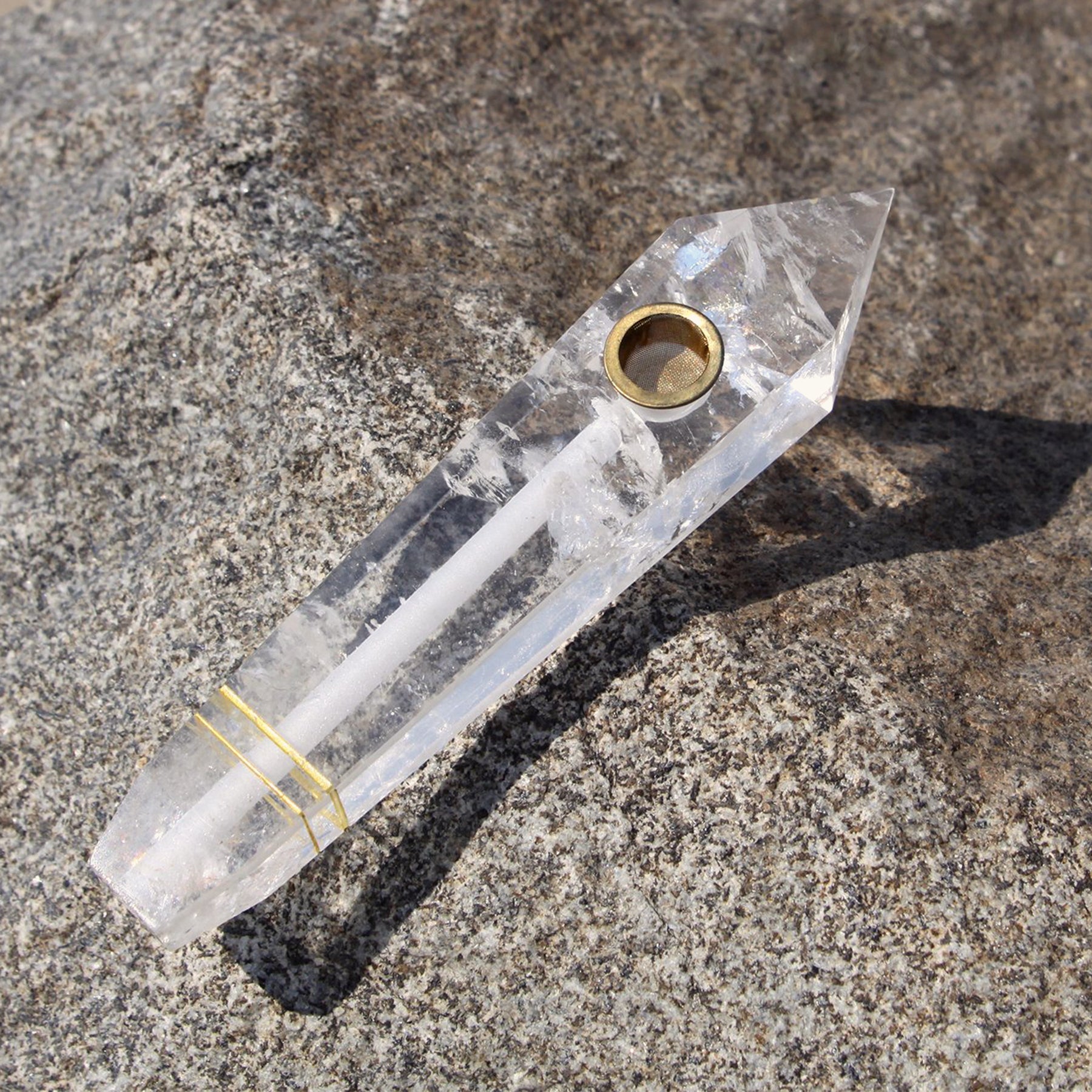 Clear Quartz Stone Pipe