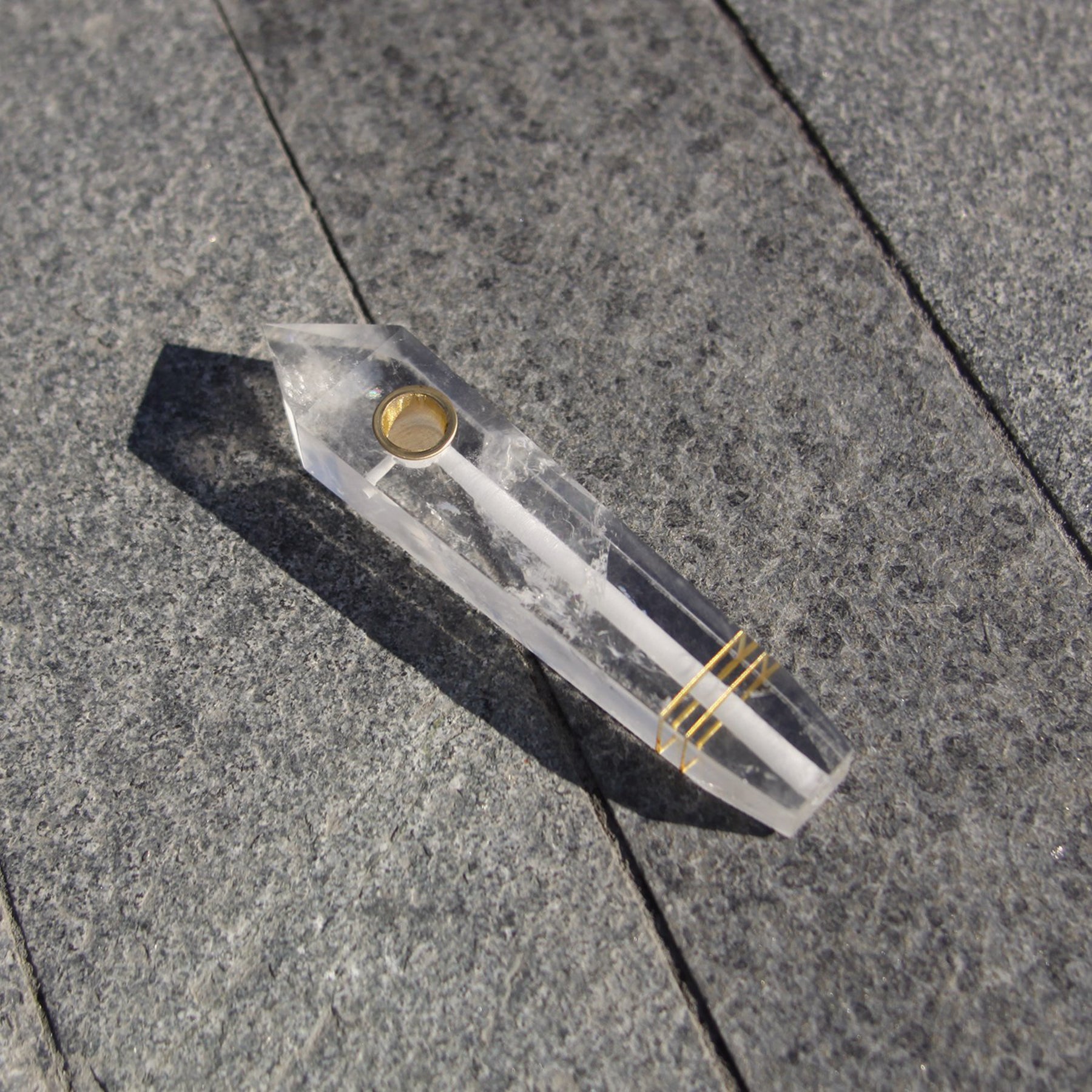 Clear Quartz Stone Pipe