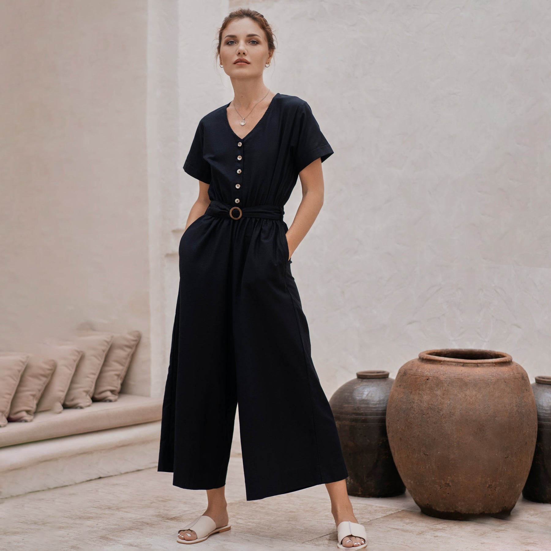 Evora Linen Jumpsuit - Final Sale