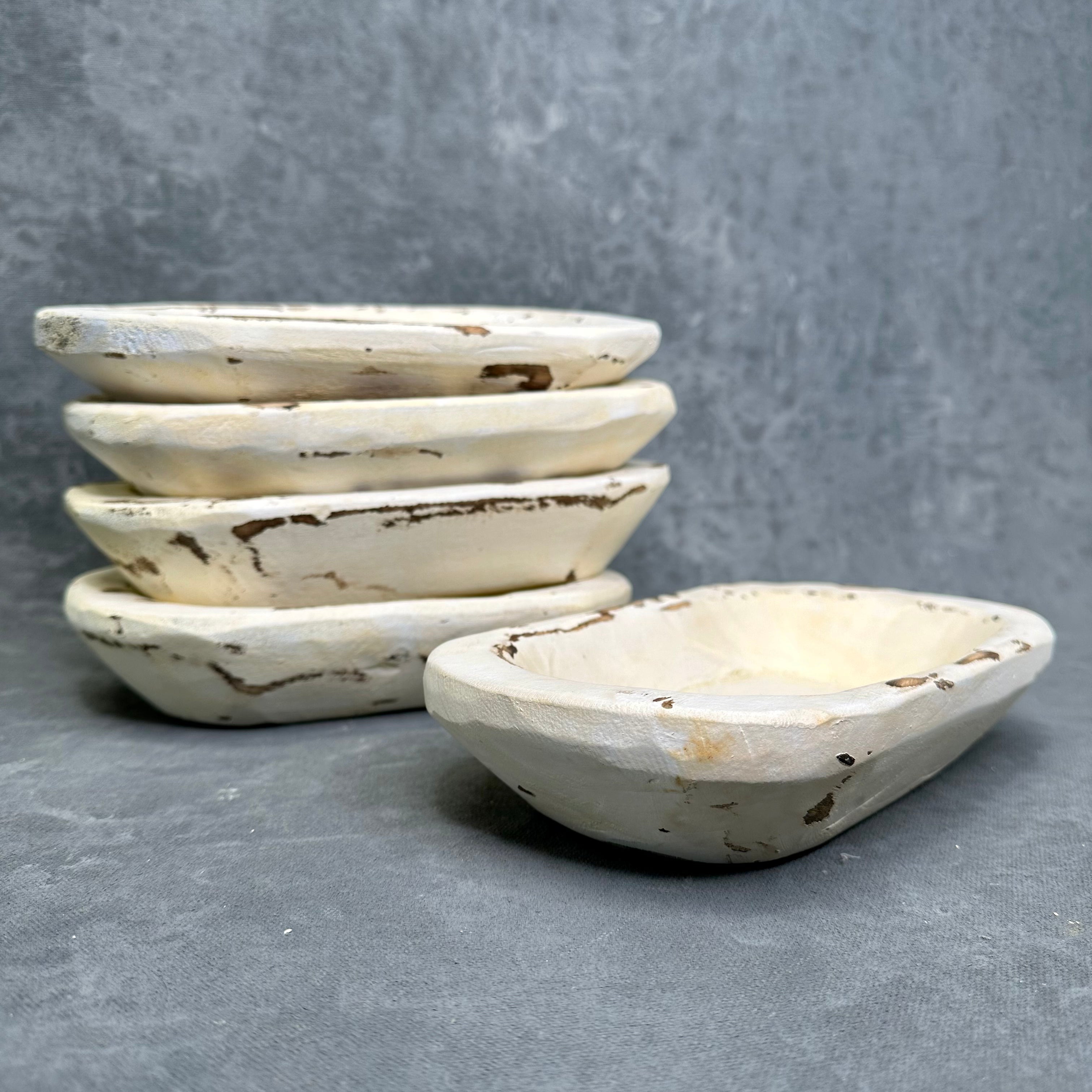 Medium White Oval Dough Bowl