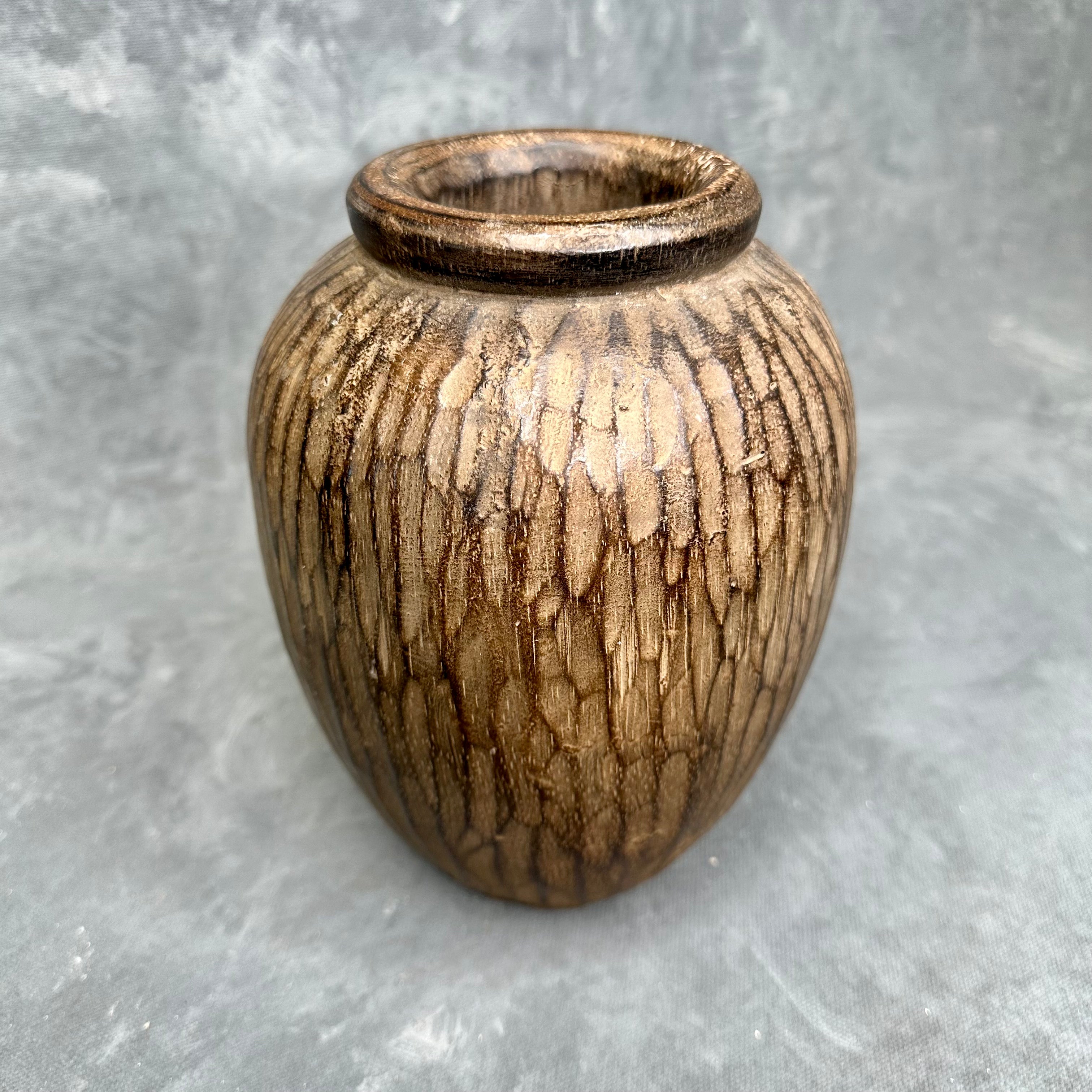 Textured Wood Vase