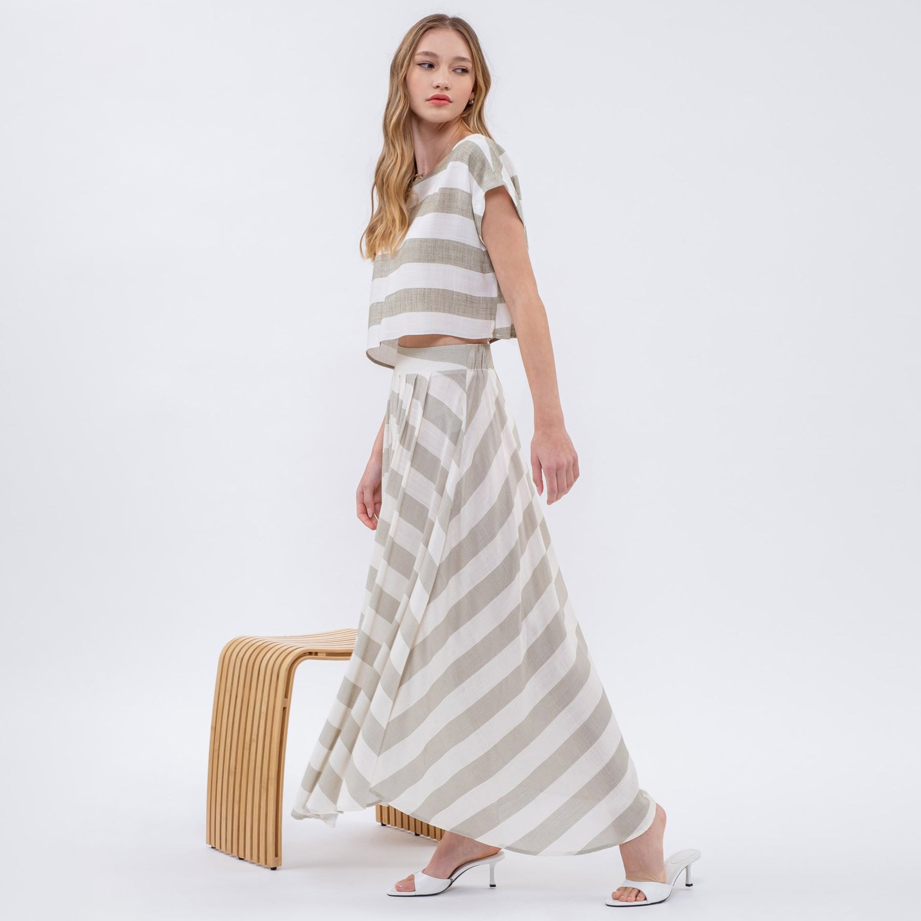 Caroline Striped Skirt Set