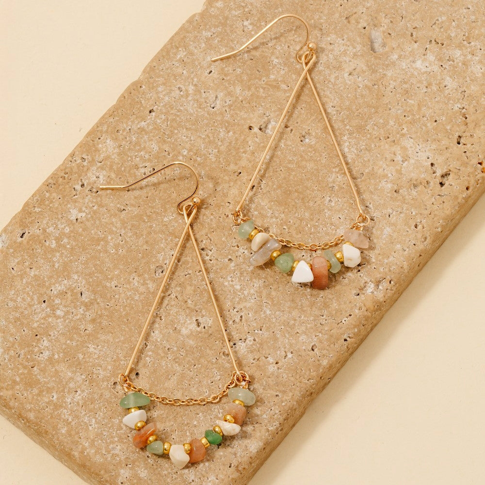 Chip Stone Dangle Earrings