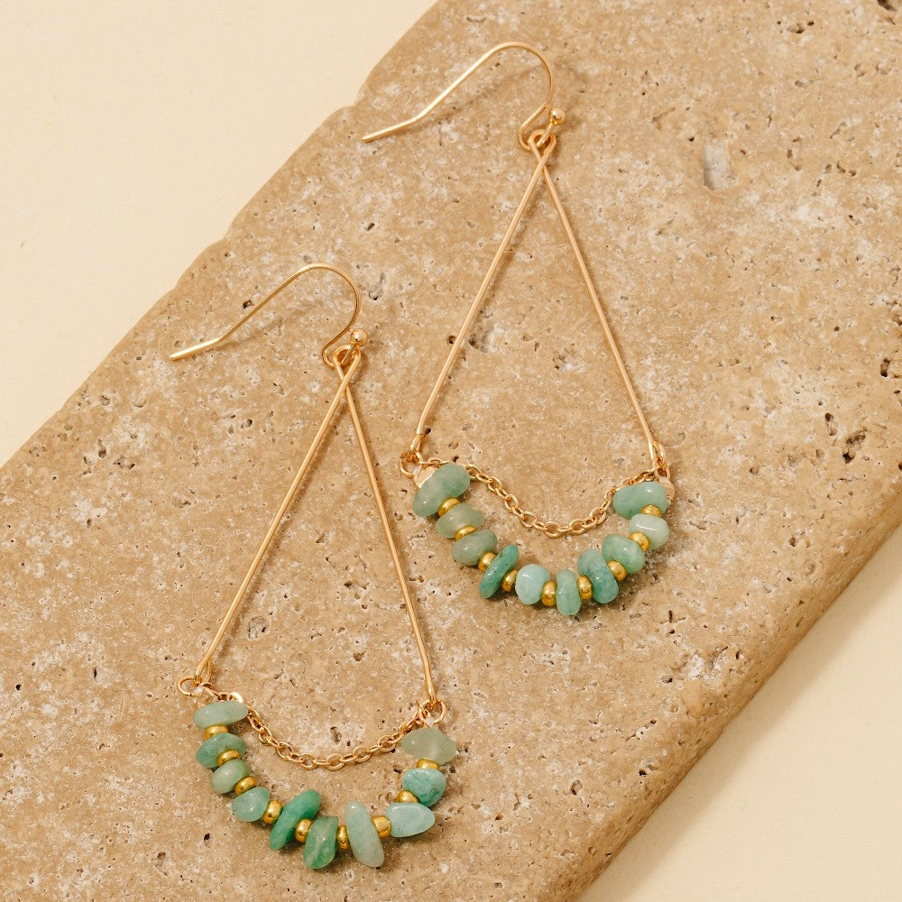 Chip Stone Dangle Earrings