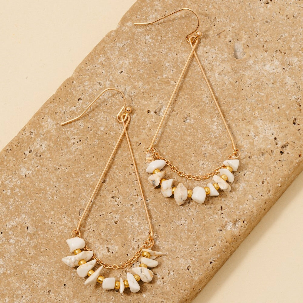 Chip Stone Dangle Earrings
