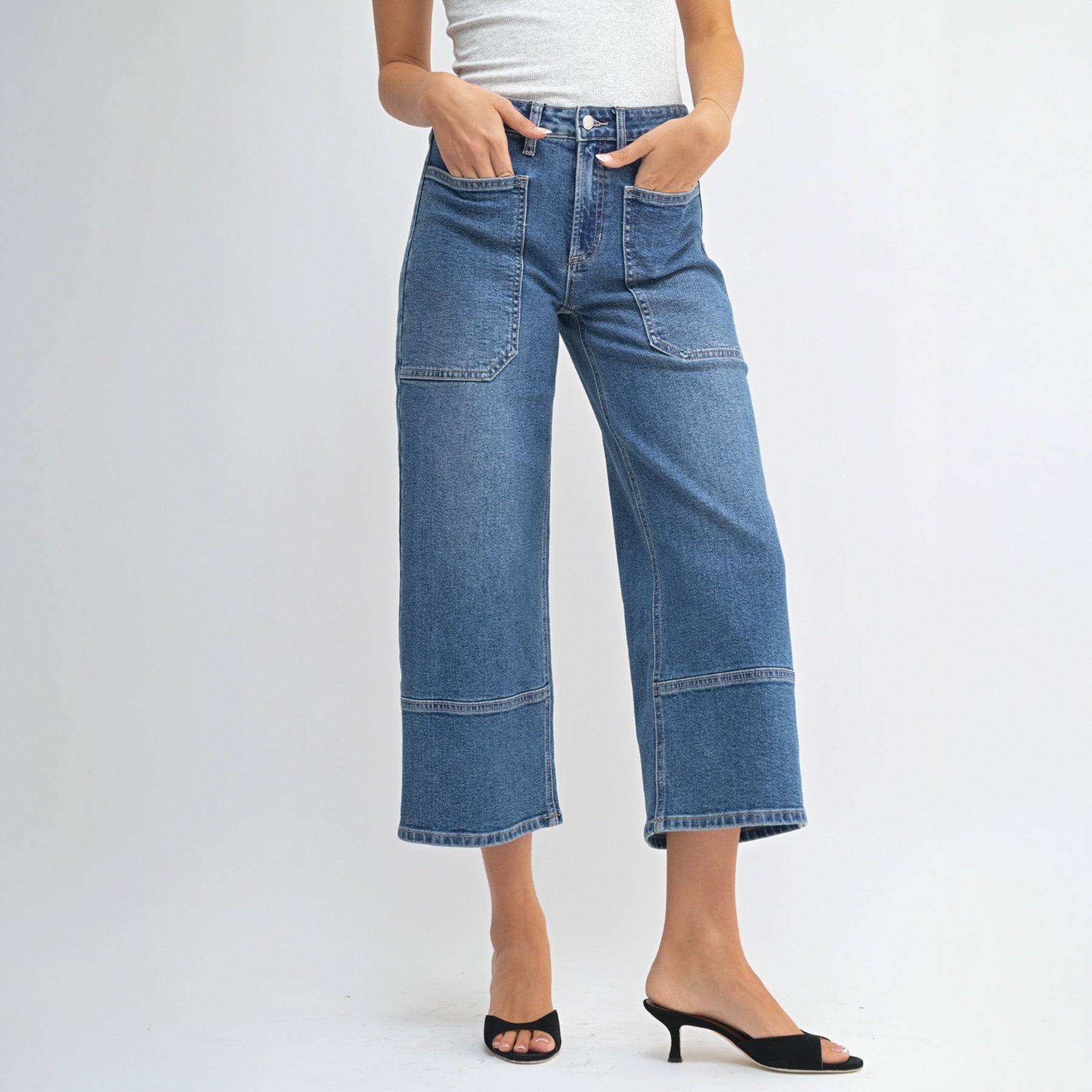 Rowan HR Crop Wide Leg Denim