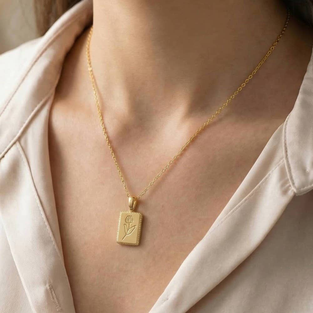 Flower Print Necklace