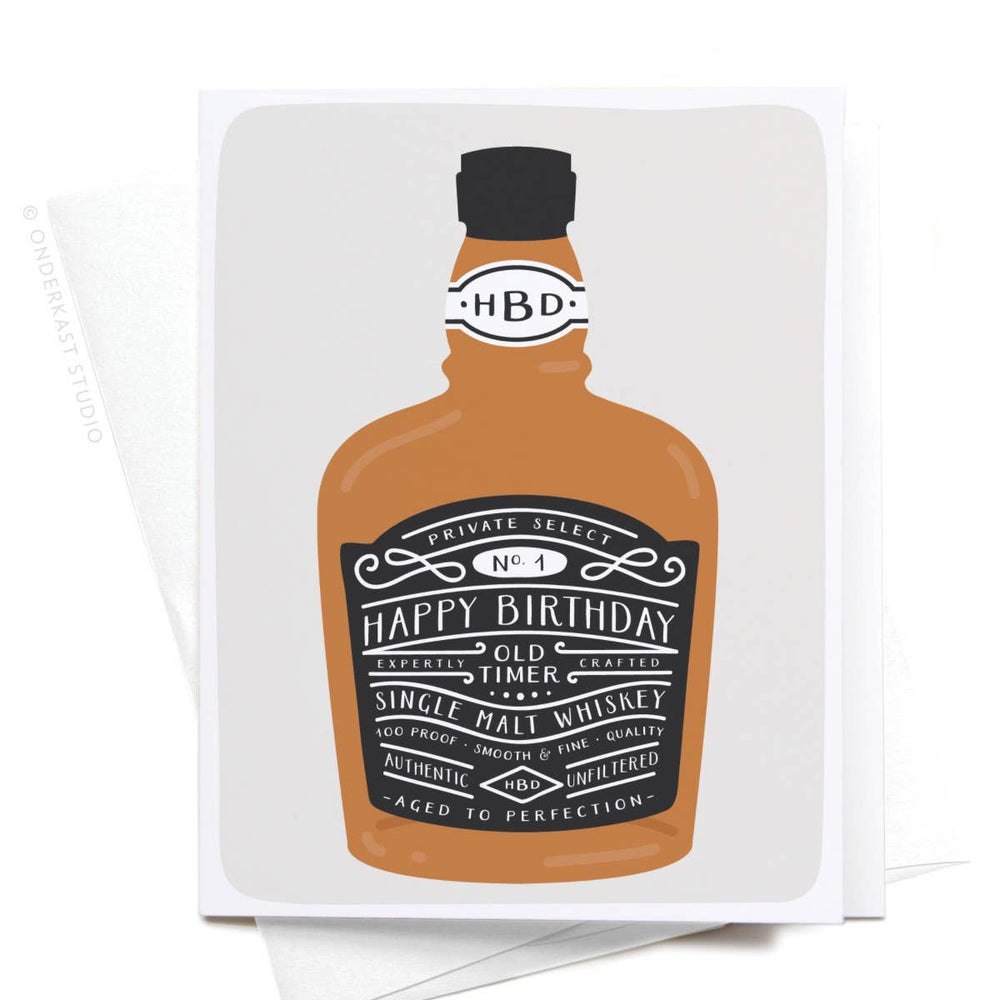 Happy Birthday Whiskey Bottle Card