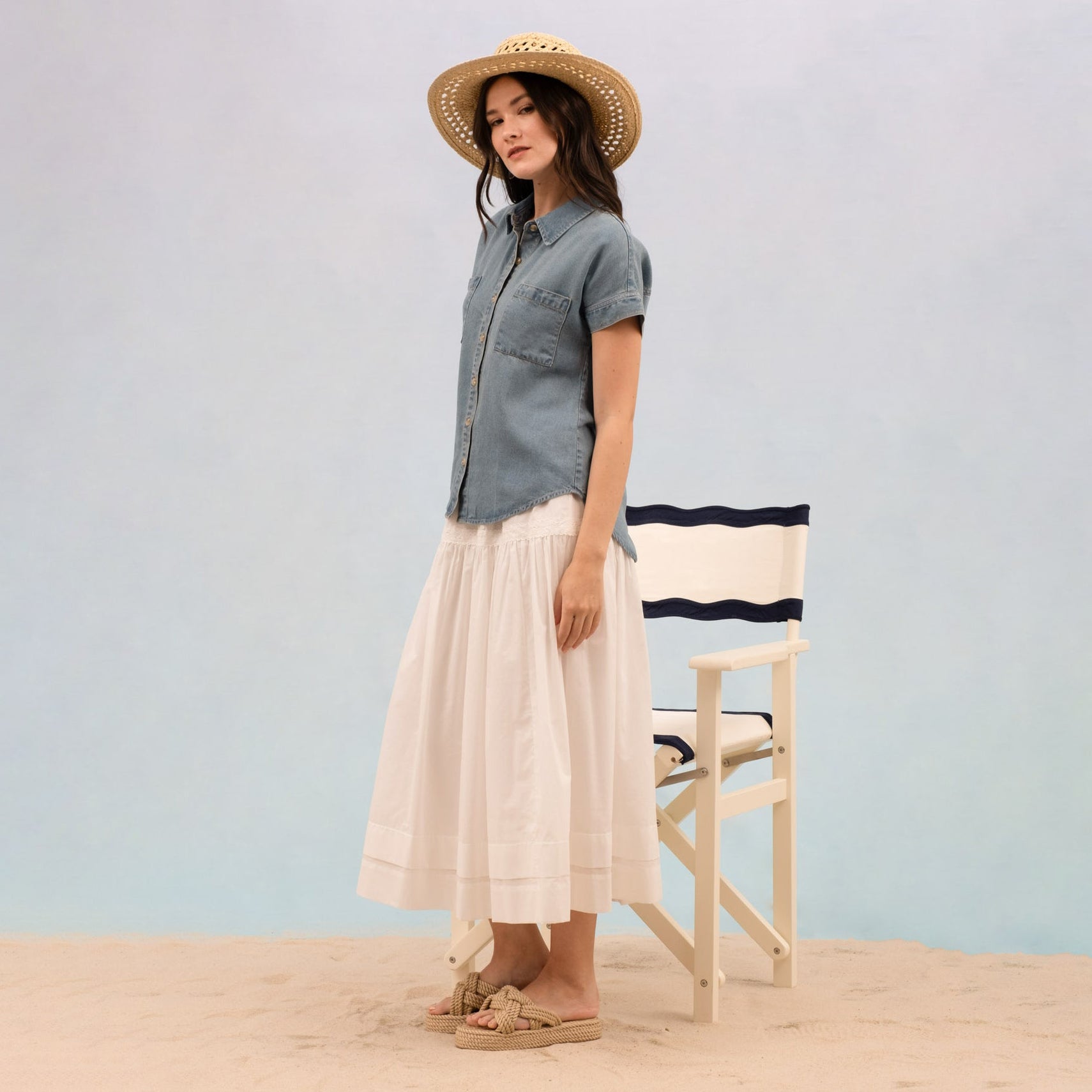 Joni Chambray Top