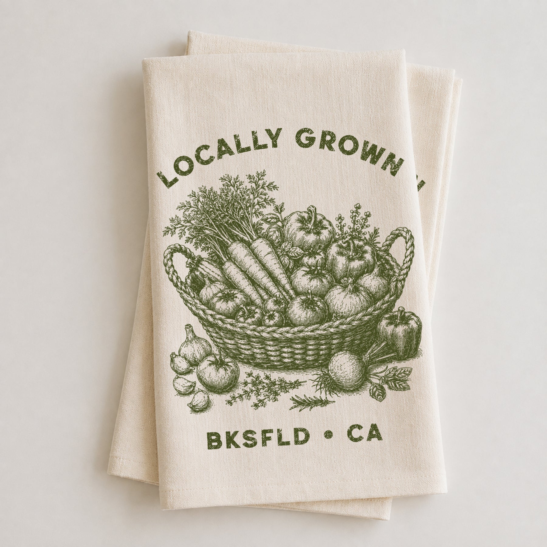 Locally Grown Basket Towel
