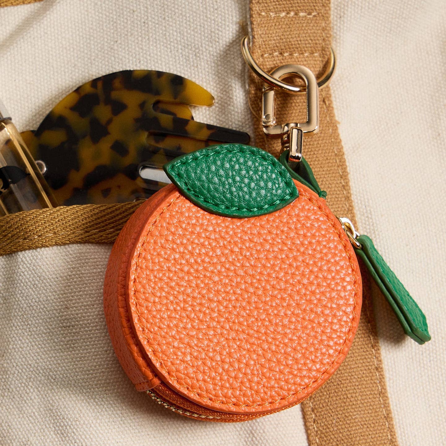 Orange Pouch Keychain