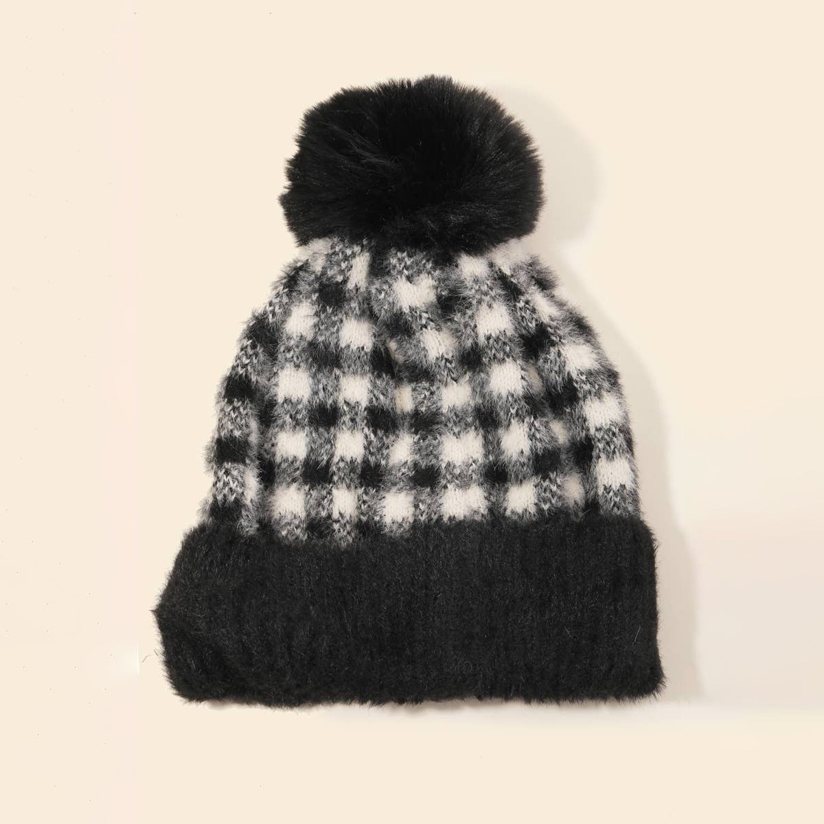 
                  
                    Pompom Plaid Beanie
                  
                