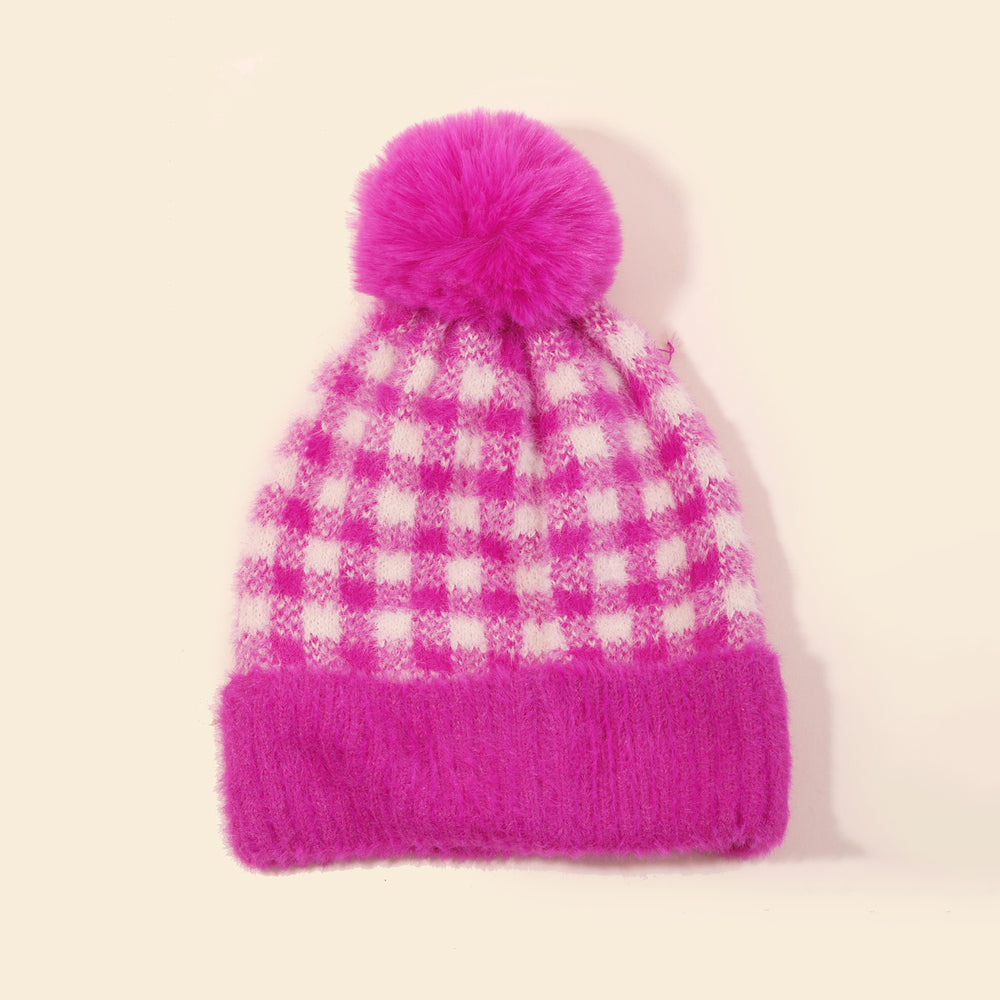 
                  
                    Pompom Plaid Beanie
                  
                