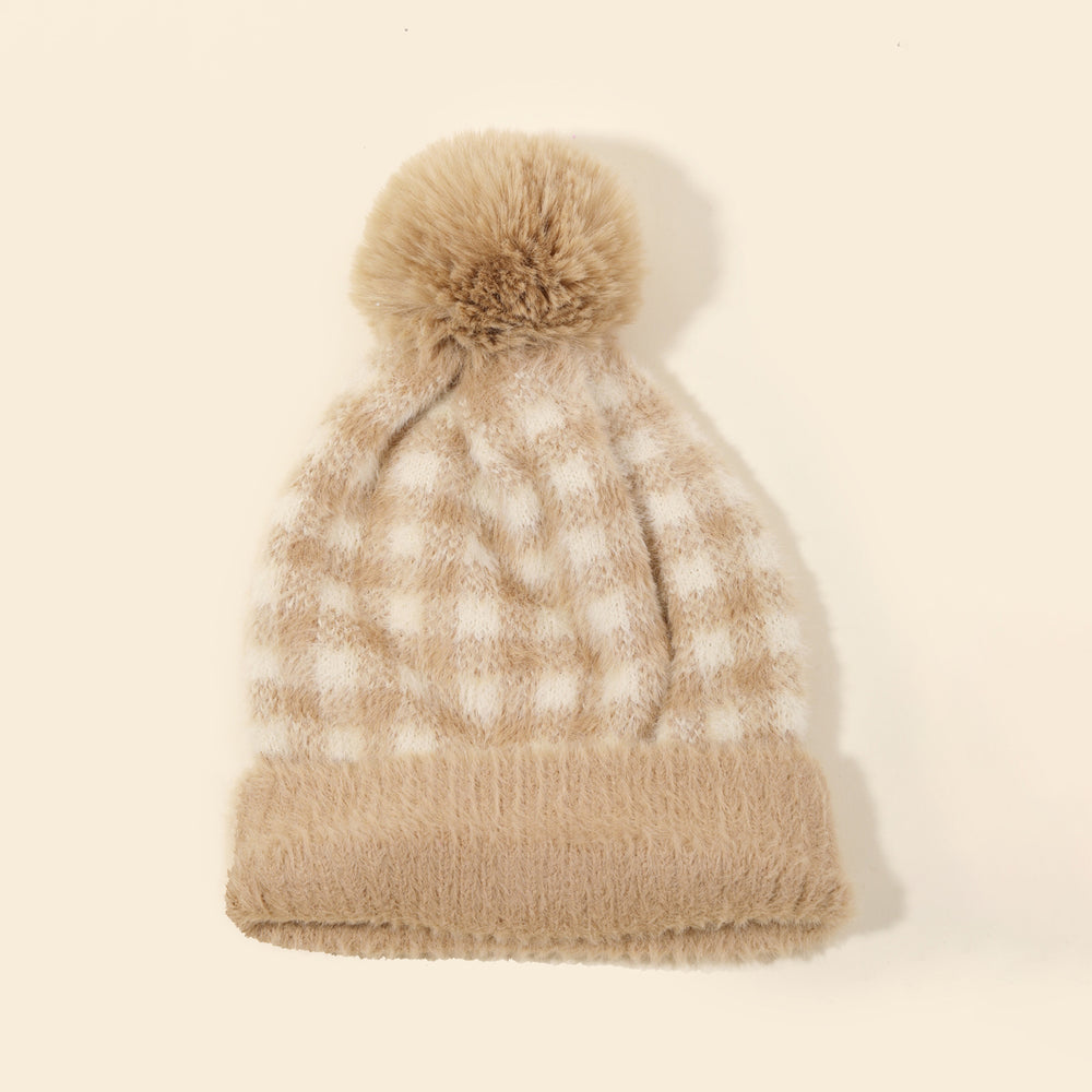 
                  
                    Pompom Plaid Beanie
                  
                