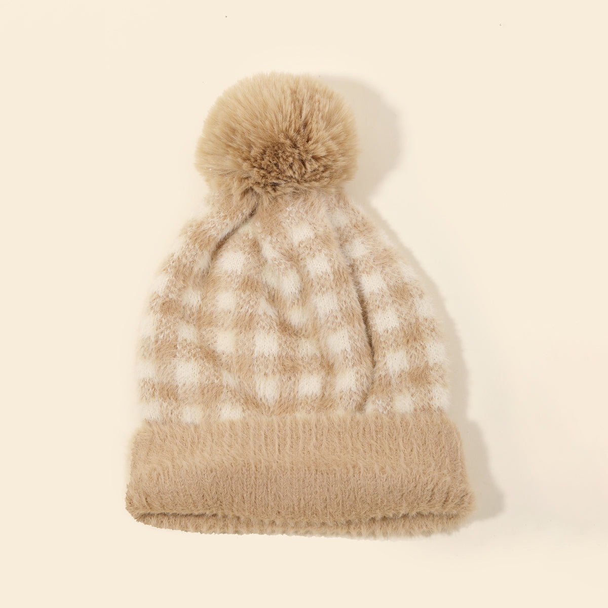 
                  
                    Pompom Plaid Beanie
                  
                