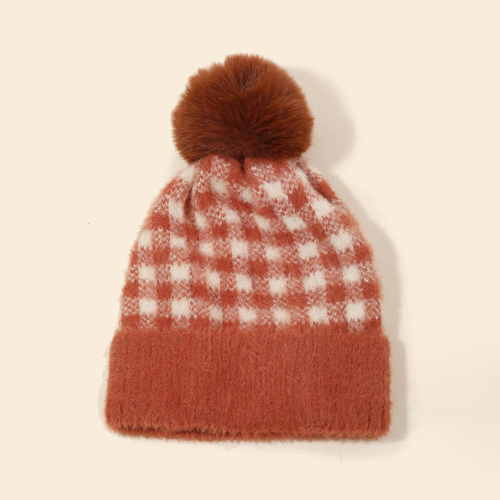 
                  
                    Pompom Plaid Beanie
                  
                