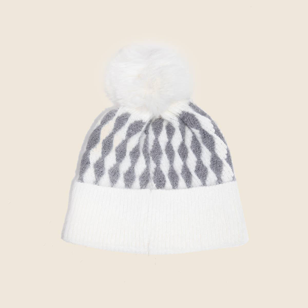 Pompom Diamond Beanie