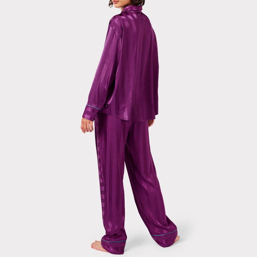 
                  
                    Purple Satin Stripe PJ Set
                  
                