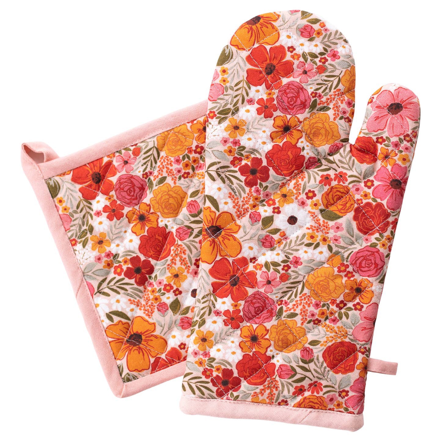 Rosewood Blooms Oven Mitt Set