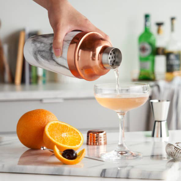 Copper + Marble Cocktail Shaker
