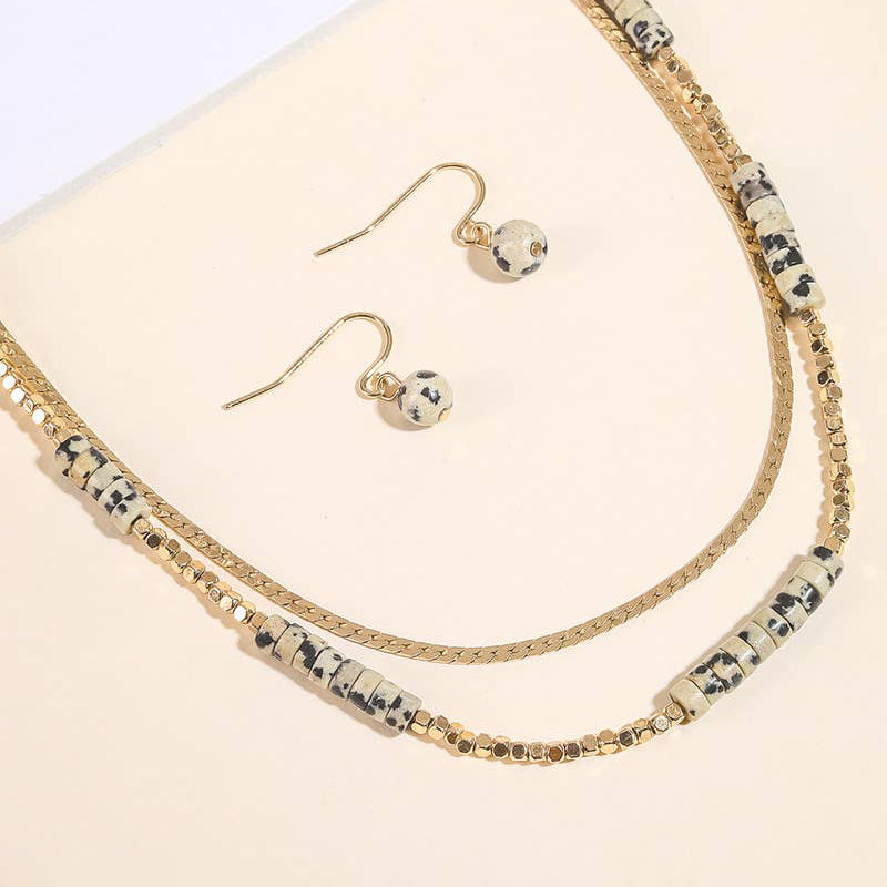 Stone Bead Necklace Set