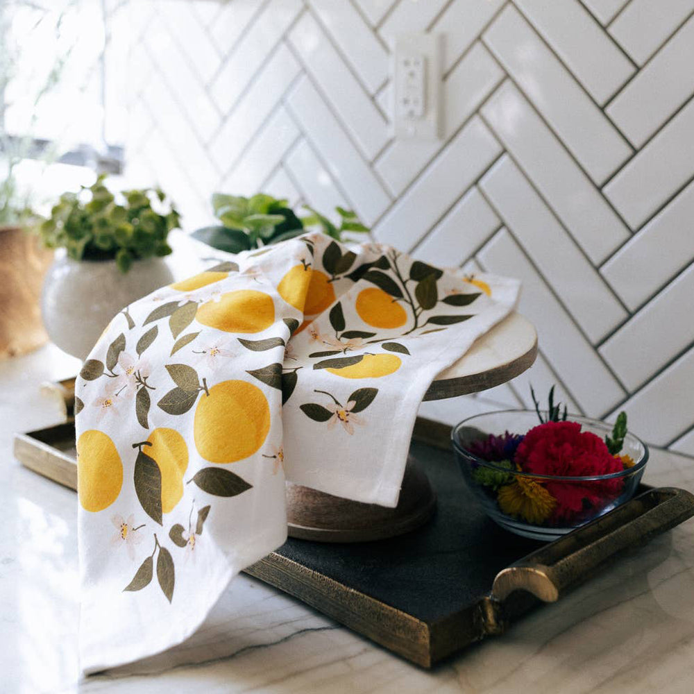 Orange Orchard Tea Towel