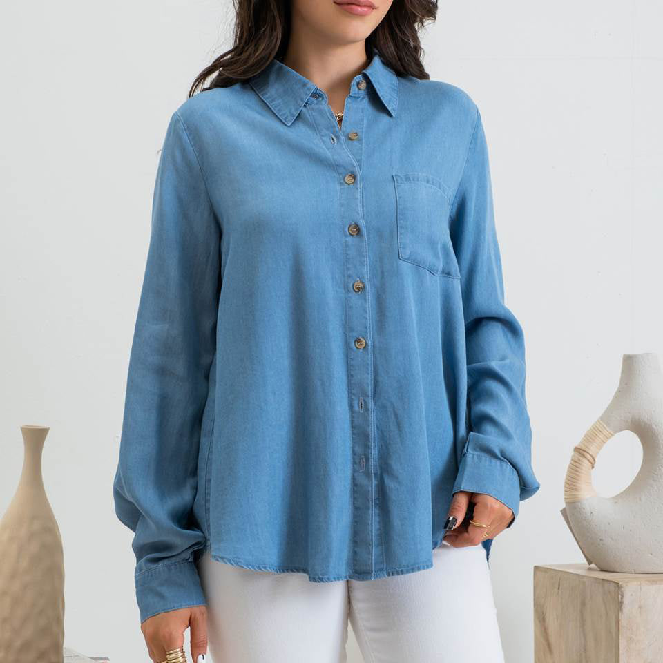 
                  
                    Tori Chambray Button-Up
                  
                