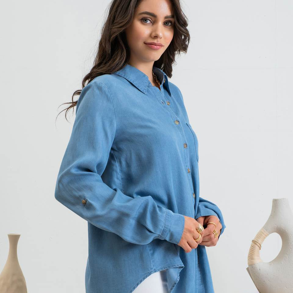 
                  
                    Tori Chambray Button-Up
                  
                