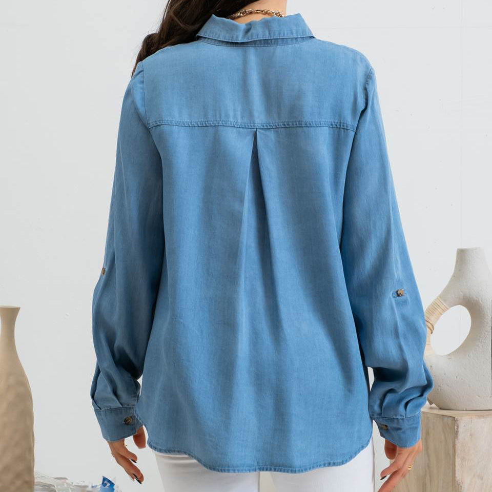 
                  
                    Tori Chambray Button-Up
                  
                