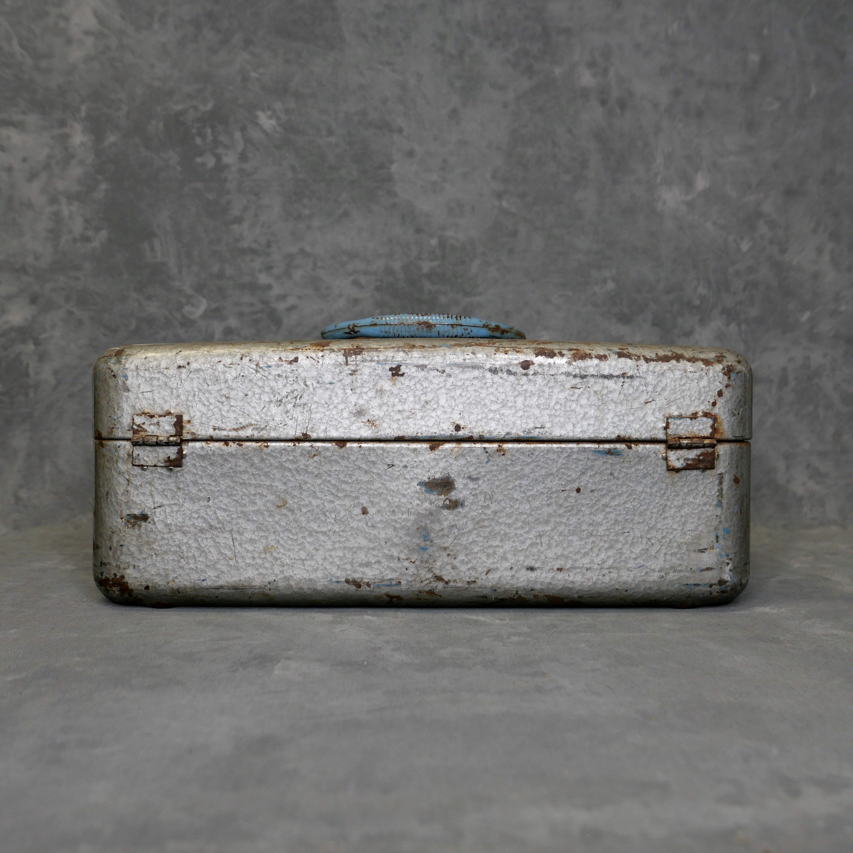 Vintage Blue Handled Tool Box