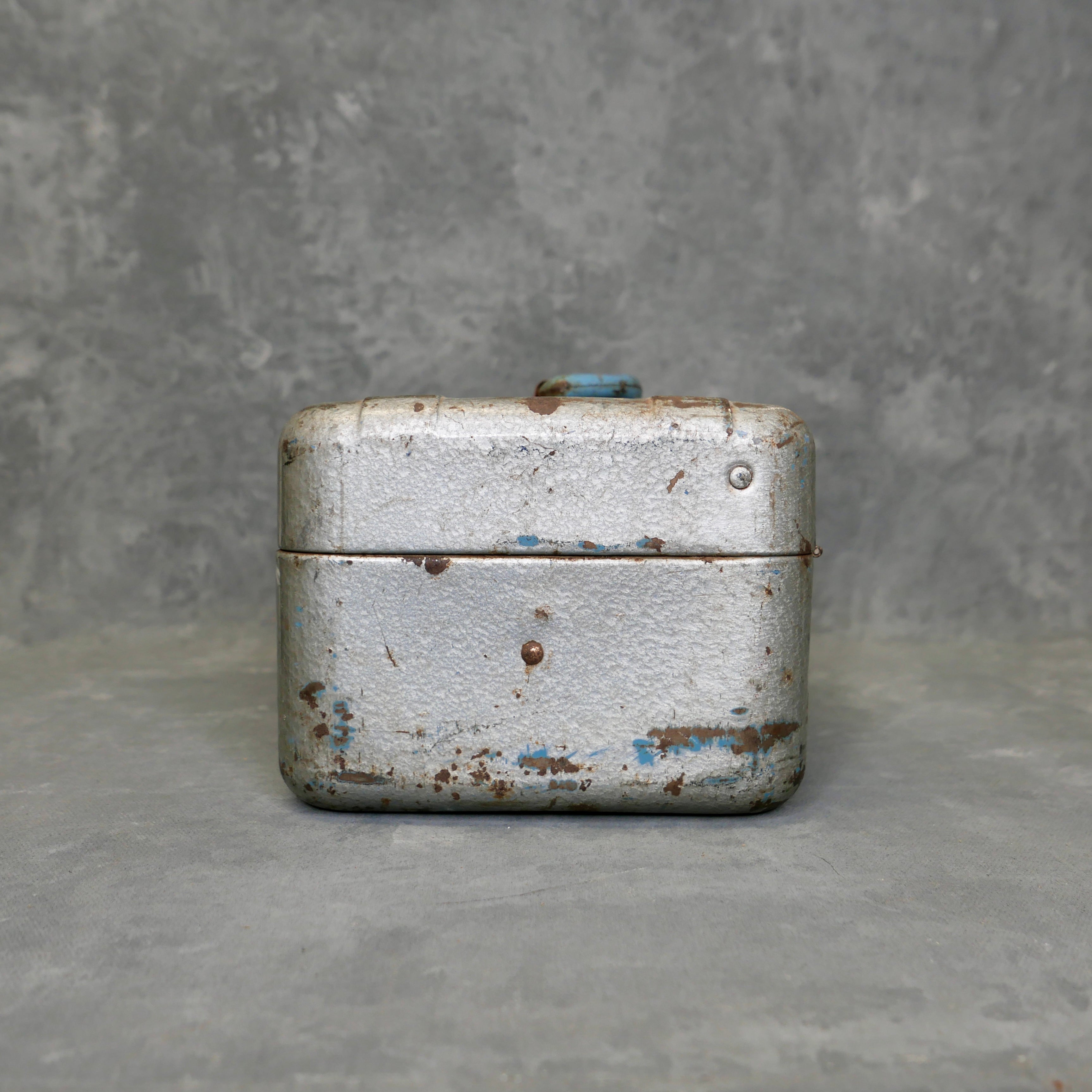 Vintage Blue Handled Tool Box