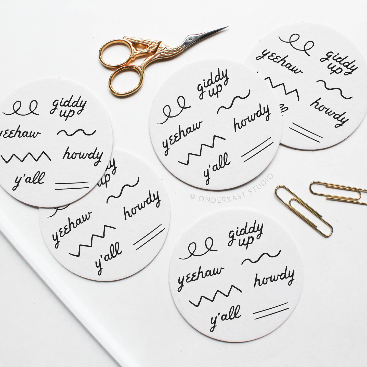 Western Words Coaster Set