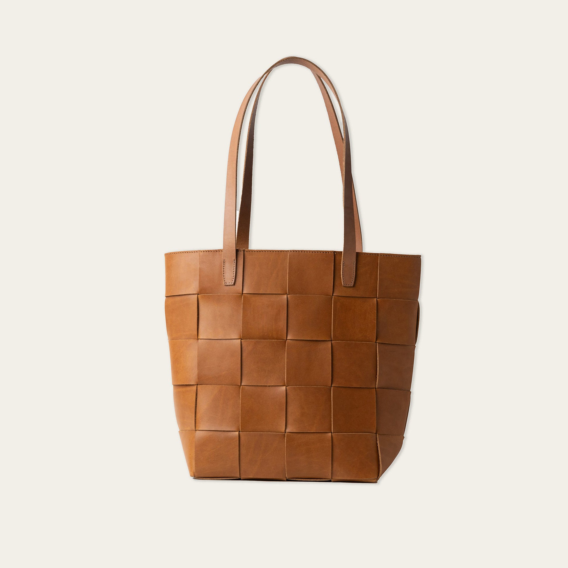 Leather Woven Tote