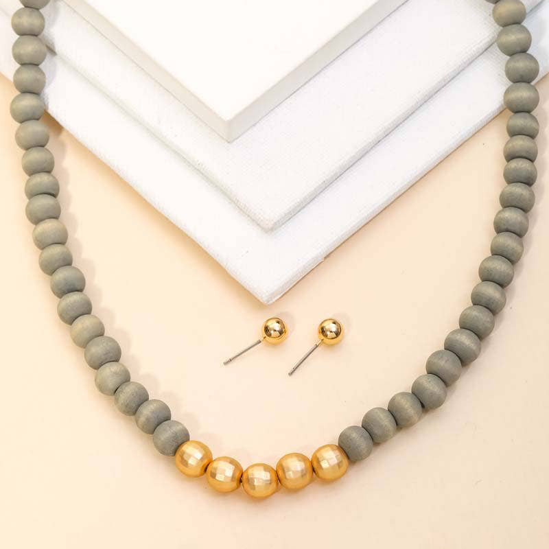 Ball Beaded Necklace Set