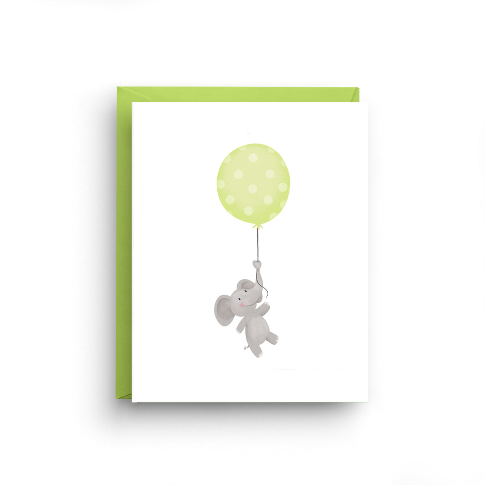 Elephant Balloon - Baby Card