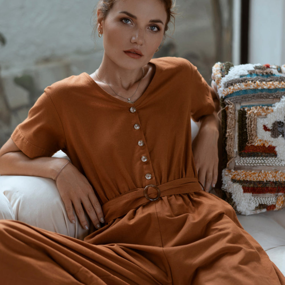 
                  
                    Evora Linen Jumpsuit
                  
                