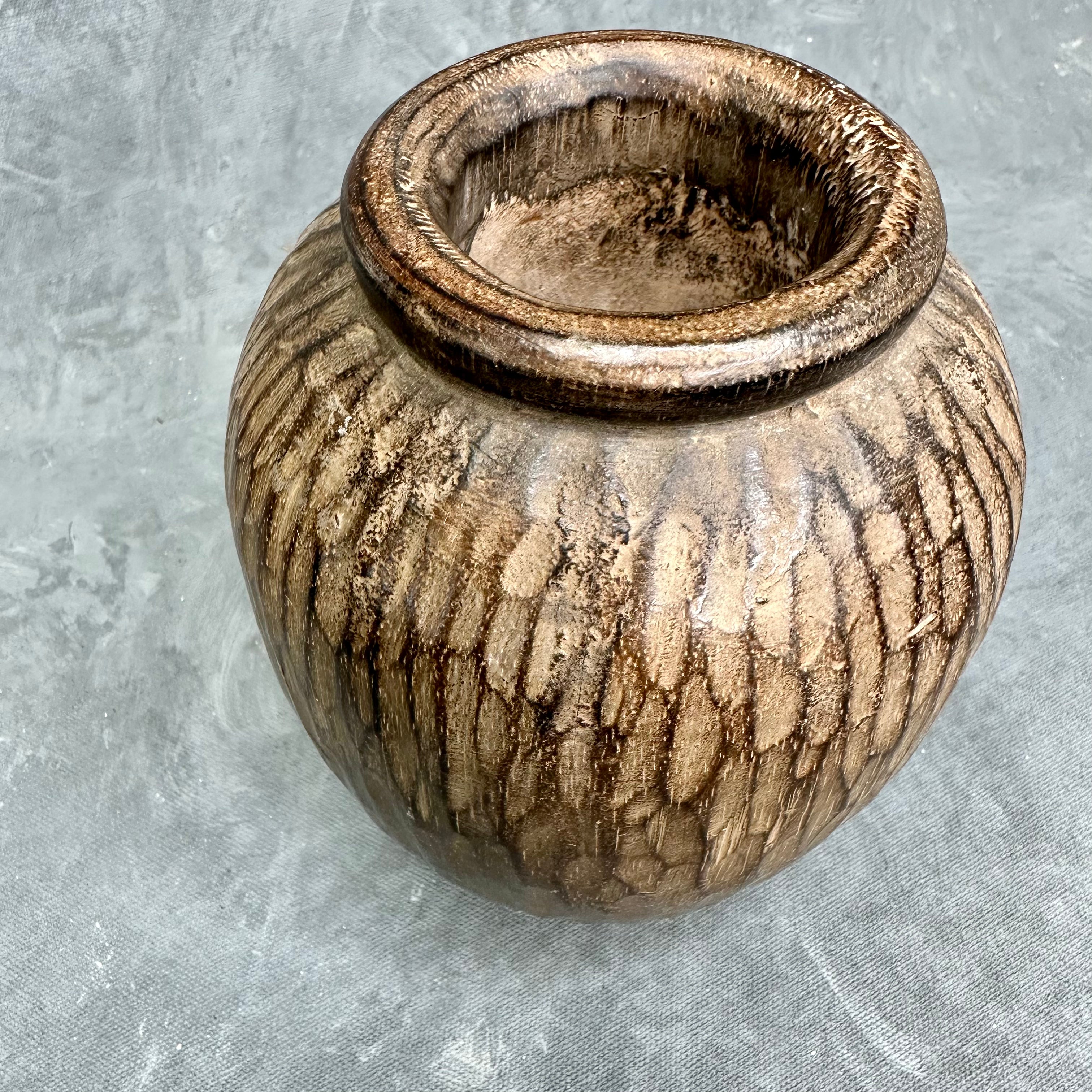 Textured Wood Vase