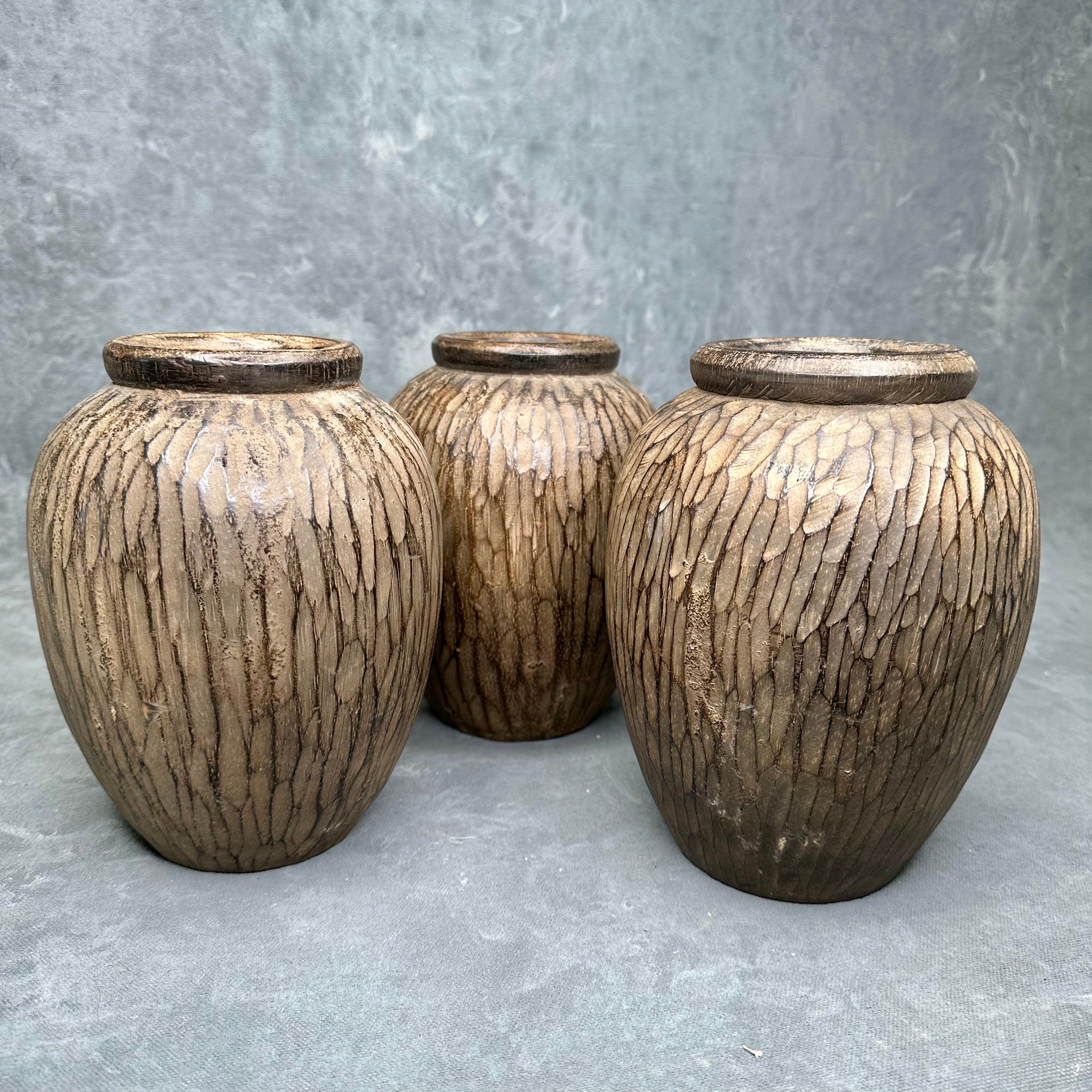 Textured Wood Vase