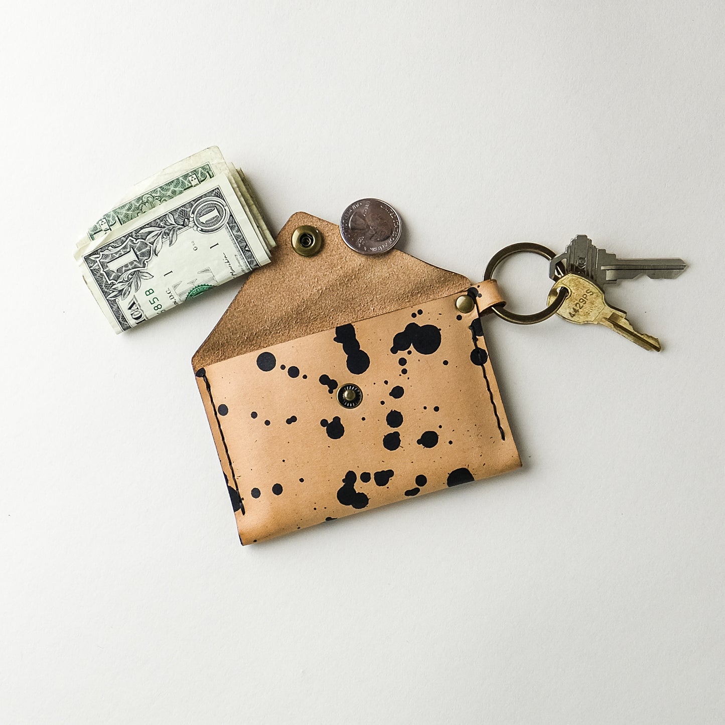 Leather ID Keychain Wallet